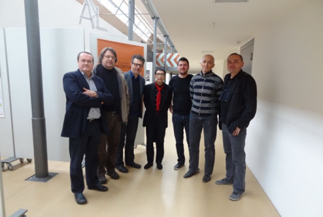  Andrej Hrausky, Uroš Lobnik, Alberto Alessi, Majda Cajnko, Bernardo Bader, Conradin Clavout in Miha Dešman v Vaduzu.