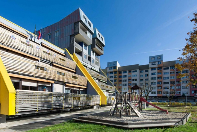 Kindergarten Oton Župančič, unit Oblakova, 1980, architect Jovan Milošević, photo Blaž Jamšek