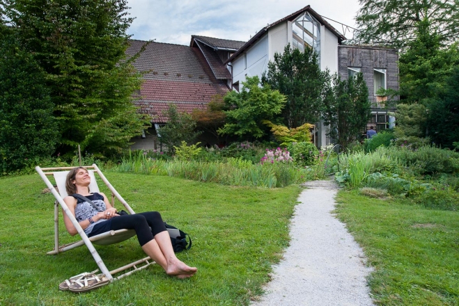 Obisk vrtov Jute Krulc v Žireh, 3. julij 2015. Foto: Blaž Jamšek