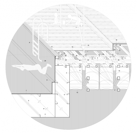  študentsko priznanje Piranesi 2017: ‘Floating Pool Parasite’, Rijeka, Hrvaška, Študenti: Robert Barbir, Nika Bralić, Ivana Brzović, Ivan Bulian, mentorjiProf. Mateo Biluš, doc. Vedran Duplančić, doc. Zorana Protić, Fakulteta za arhitekturo in urbano