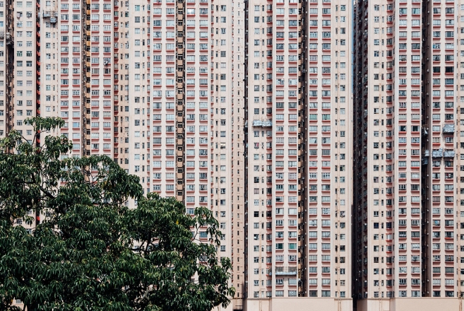 Tipično blokovsko naselje v Hong Kongu, foto Teodor Hribovšek