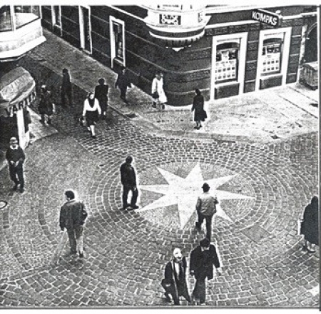 Renovation of the old town of Celje, 1985, Alenka Kocuvan Polutnik, photo: private archive of Alenka Kocuvan Polutnik