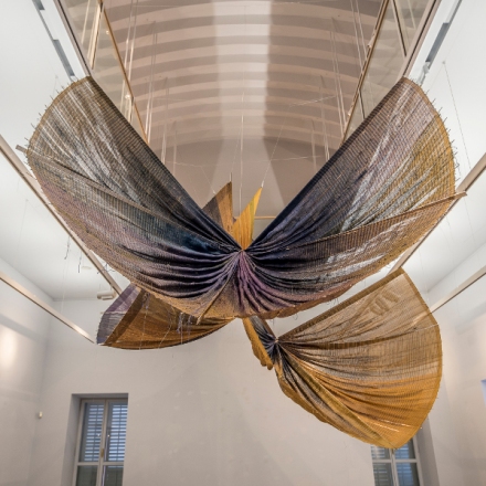 Textile objects Flying carpets, Kresija Gallery, Ljubljana, 2009, Eta Sadar Breznik, photo: private archive of Eta Sadar Breznik
